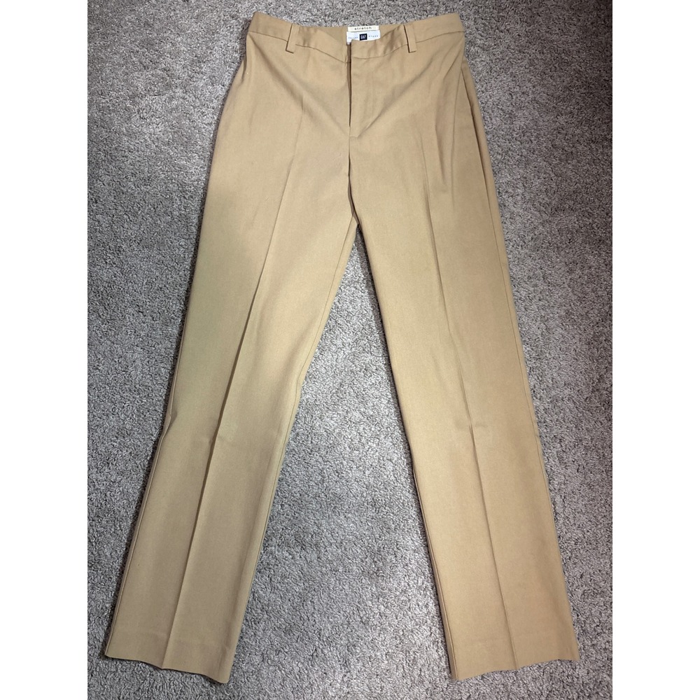 Vintage Gap Stretch Khaki Trousers Tan Straight Leg Dress Pants women's size 4
